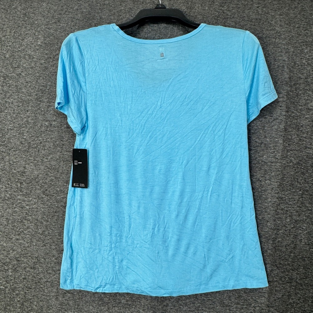 Ideology Women's XS Extra Small V-Neck Short Sleeve Top Butterfly Blue‎ Athletic - Picture 5 of 11